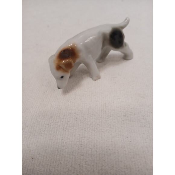 Vntg Beagle Hunting Hound Dog 3" Ceramic Figure Brown White Spots Japan Collect - Picture 6 of 15